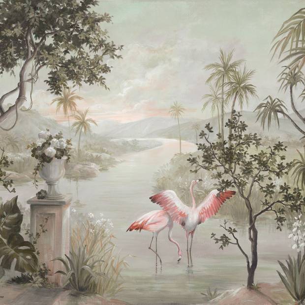 Panoramique Paisaje con Flamencos non tissé
