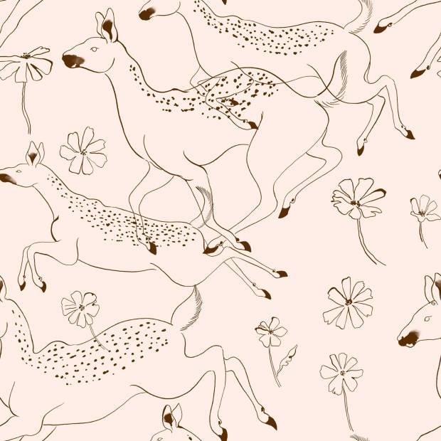 Papier Peint Jumping Bambis intissé