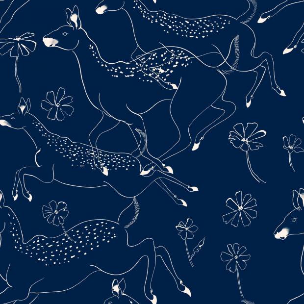 Papier Peint Jumping Bambis intissé