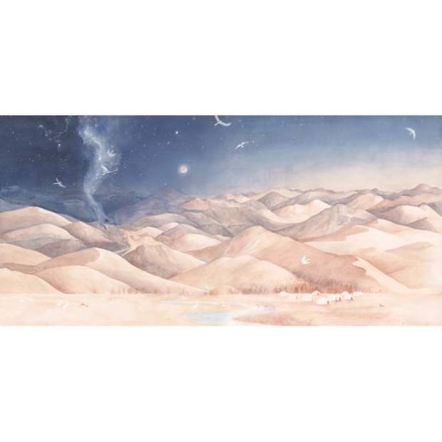 Papier peint Panoramique sur mesure Loup bleu biche fauve