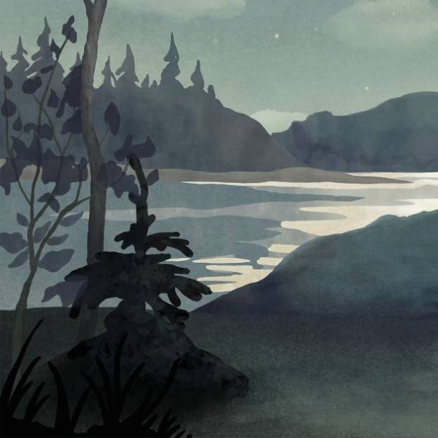 Papier peint Panoramique sur mesure Au clair de la Lune