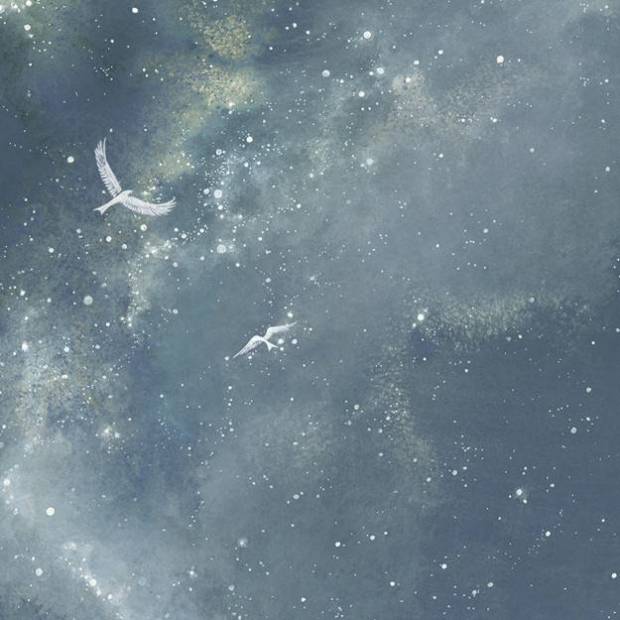 Papier peint Panoramique sur mesure Les amours de Lindou et l'aurore boréale