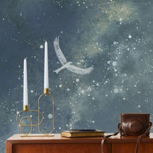 Papier peint Panoramique sur mesure Les amours de Lindou et l'aurore boréale