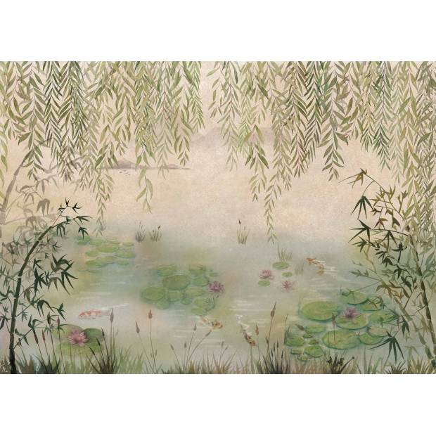 Papier peint Panoramique Lotus en Lin