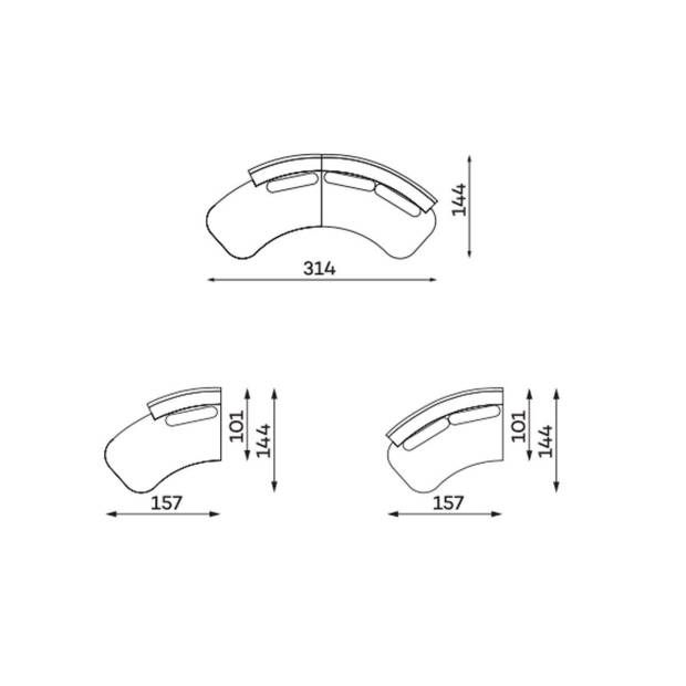 Canapé Gauche Moncey 4 places Cat C