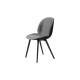Beetle Dining Chair - Front Upholstered, Black Plastic Base