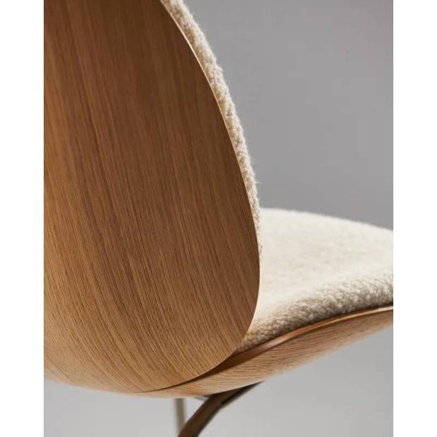 Beetle Dining Chair 3D Veneer - Front Upholstered coque Noyer