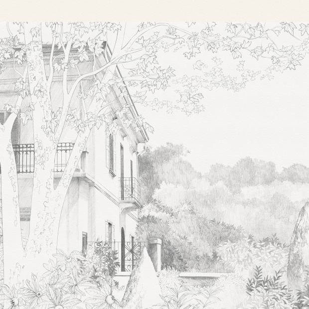 Papier peint Panoramique sur mesure Jardin de Famille