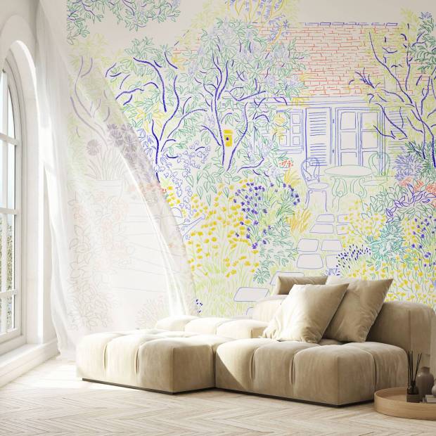 Papier peint Panoramique sur mesure Coin de Jardin