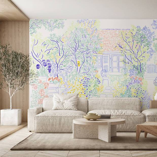 Papier peint Panoramique sur mesure Coin de Jardin