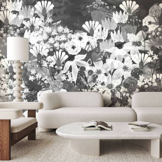 Papier peint Panoramique sur mesure Jardin Fleuri