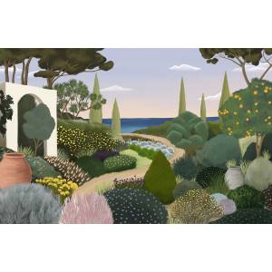 Papier peint Panoramique sur mesure Jardin Méditerranéen