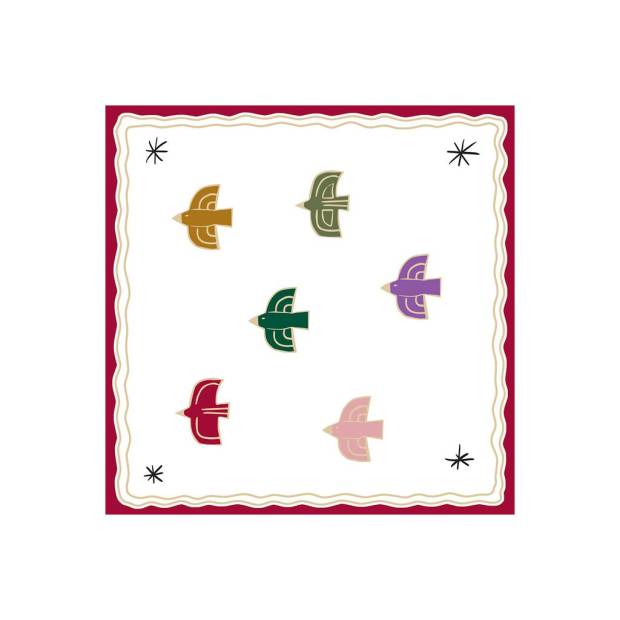 Lot de 20 serviettes papier Oiseau