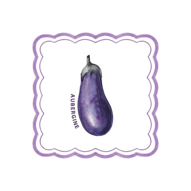 Lot de 20 serviette papier Aubergine petit pois