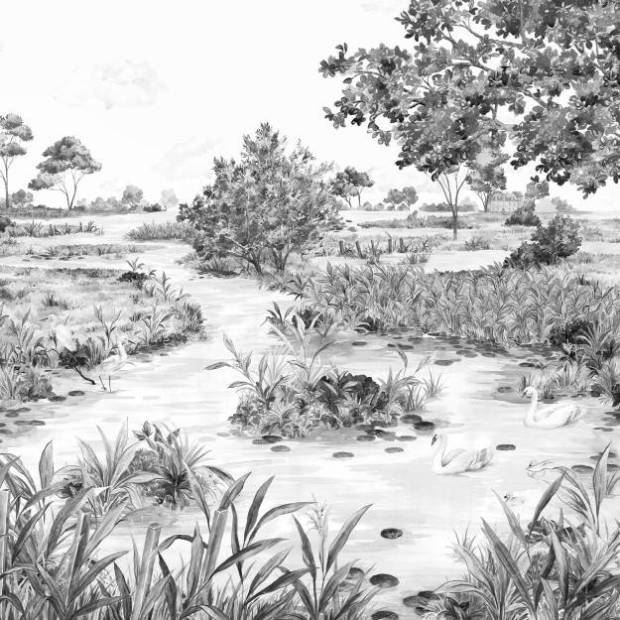 Papier peint Panoramique sur mesure Le Marais des aigrettes