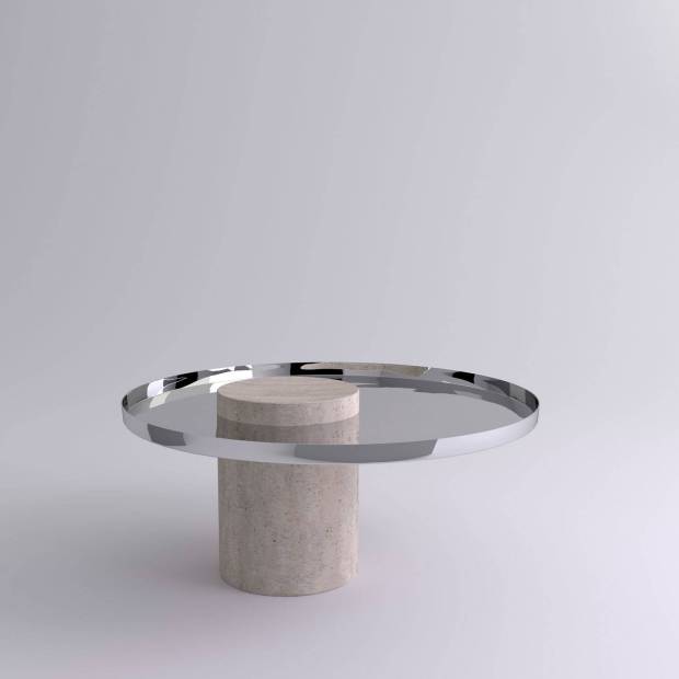 Table d'appoint Salute Low Travertin