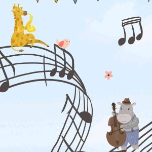 Papier peint Panoramique sur mesure Mélodies & Comptines