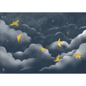 Papier peint Panoramique sur mesure Les constellations et les Hirondelles