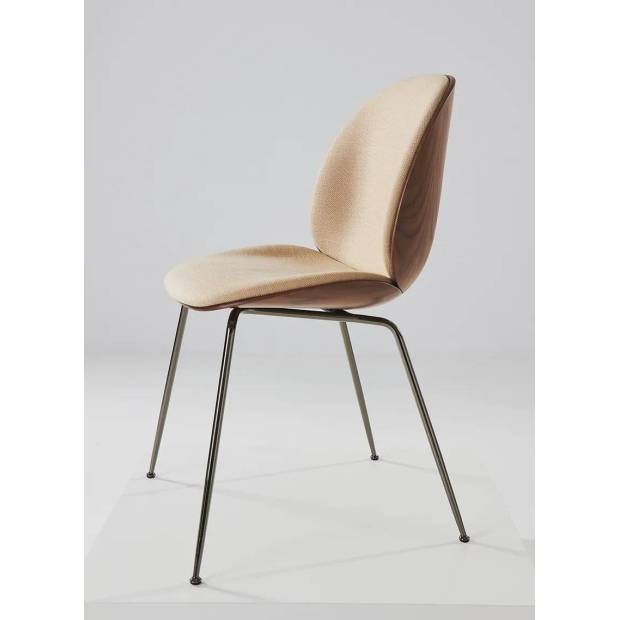 Beetle Dining Chair 3D Veneer - Front Upholstered coque Noyer