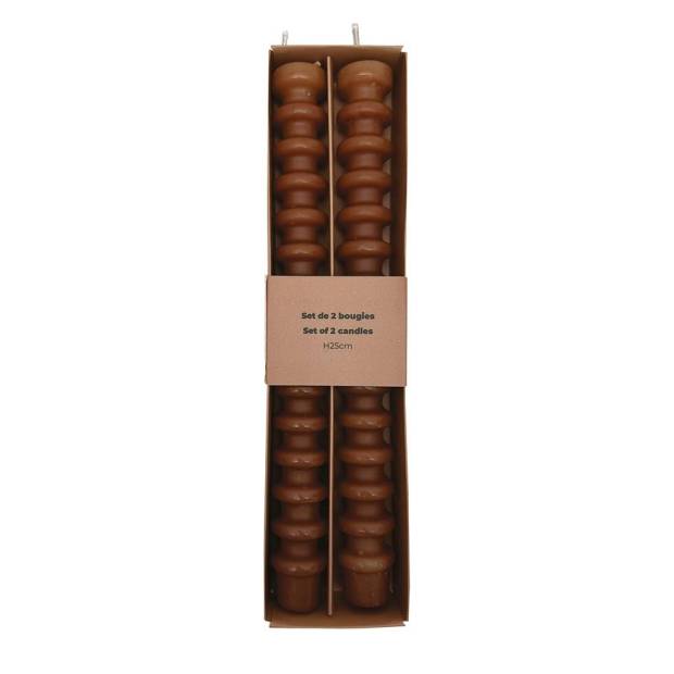 Set de 2 bougies longues anneaux blanche