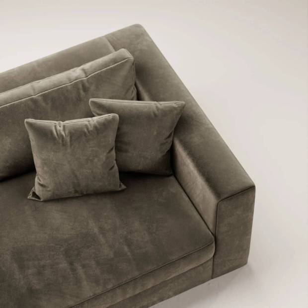 Canapé Bellechasse light 4 places - tissu velours brut