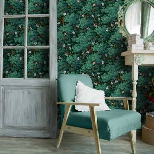 Papier peint Sous Bois Fleuri