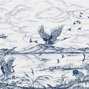Papier peint Panoramique Heron's Poetry en intissé