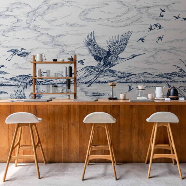 Papier peint Panoramique Heron's Poetry en intissé