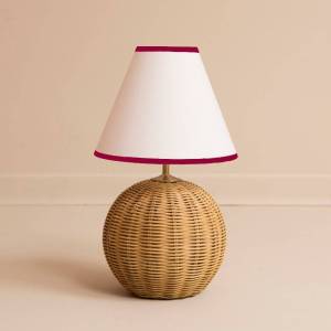 Lampe de table en rotin