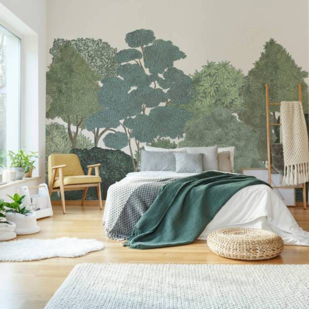 Papier peint panoramique sur mesure Arboretum en intissé