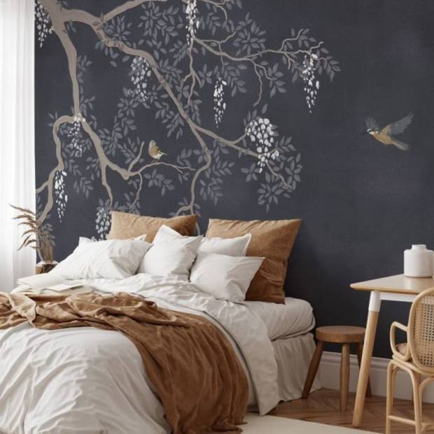 Papier peint Panoramique sur mesure Blooming Tree Intissé