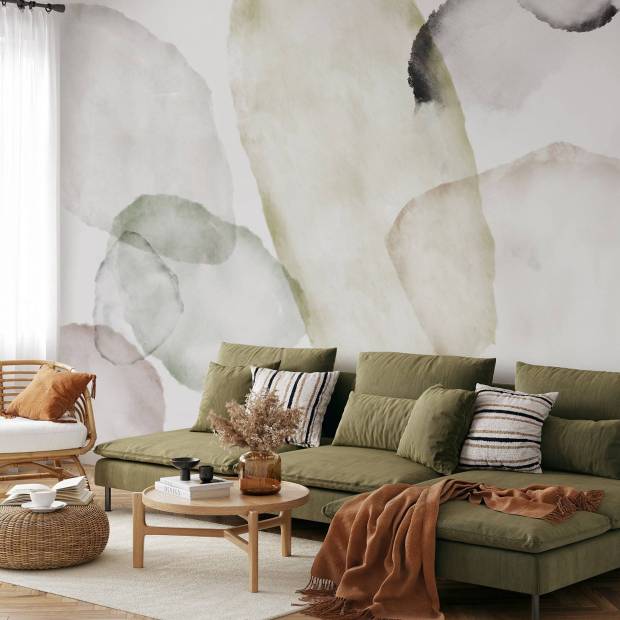 Papier peint Panoramique sur mesure Watercolour Shapes en intissé