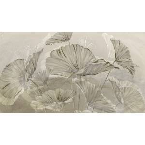 Papier peint Panoramique sur mesure Feuille de lotus en intissé