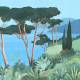 Papier peint Panoramique sur mesure Lago In Fiore en intissé