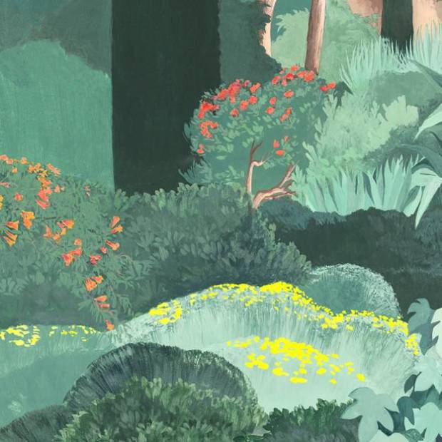 Papier peint Panoramique sur mesure Lago In Fiore en vinyle