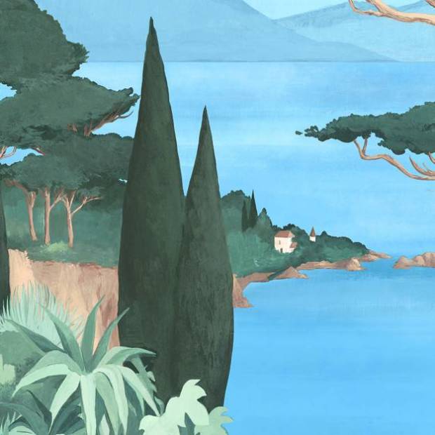 Papier peint Panoramique sur mesure Lago In Fiore en vinyle