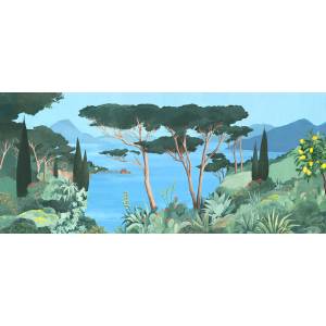 Papier peint Panoramique sur mesure Lago In Fiore en intissé