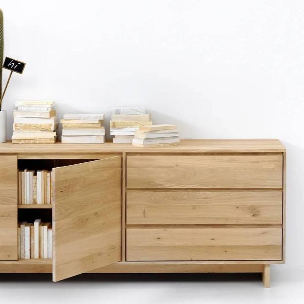 Buffet Wave 2 Portes- 3 Tiroirs Chêne