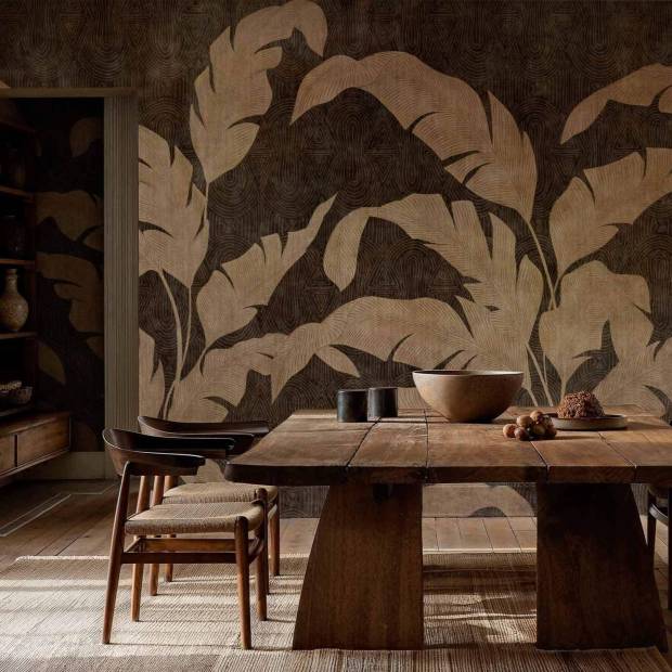 Papier peint Panoramique sur mesure Leaves Shadow en Intissé