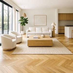 Parquet Massif Bâton rompu Verni mat- PR 14mm