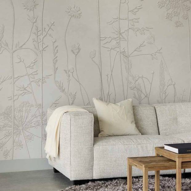 Papier peint Panoramique Silhouette Flowers Mural