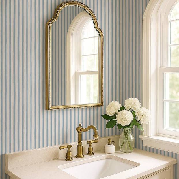 Papier peint Rayure Marguerite