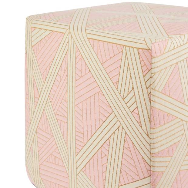 Pouf Cubique Nastri Surpiqures Contrastantes