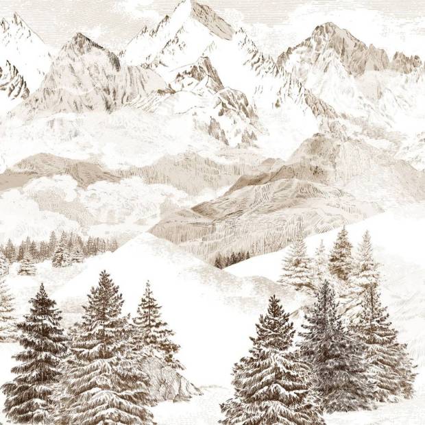 Papier peint panoramique sur mesure Les Cimes