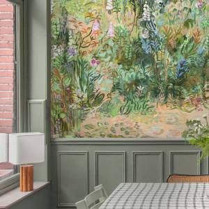 Papier Peint Panoramique Roses Trémières