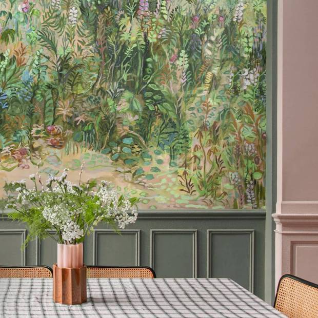Papier Peint Panoramique Roses Trémières