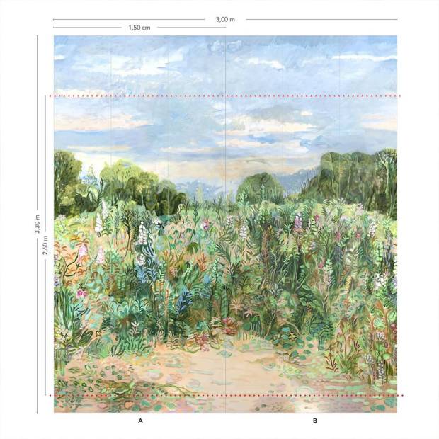 Papier Peint Panoramique Roses Trémières