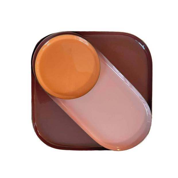 Set de 3 Plateaux émaillé marron
