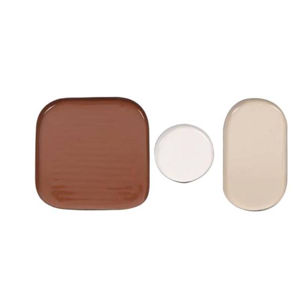 Set de 3 Plateaux émaillé marron