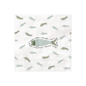 Lot de serviette papier peint poisson bleu